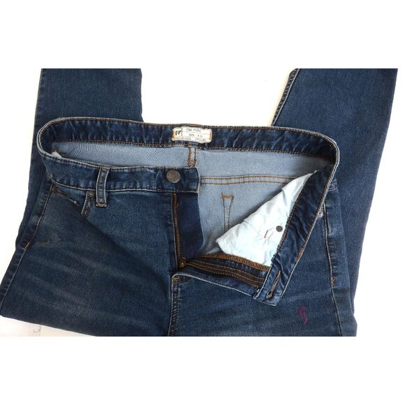 Free People High Rise Stretch Distressed Skinny Jeans Sz W 31 - Picture 6 of 9